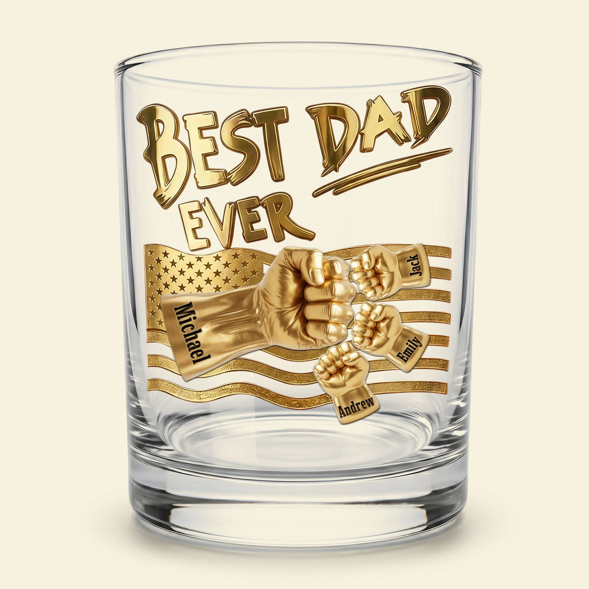 "Power Fist" Personalized Drinking Glass – A Bold and Unique Gift For Dad