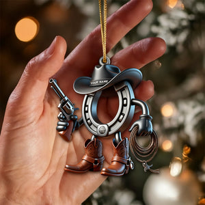 Personalized Custom Name Cowboy Ornament, Cowboy Christmas Gift