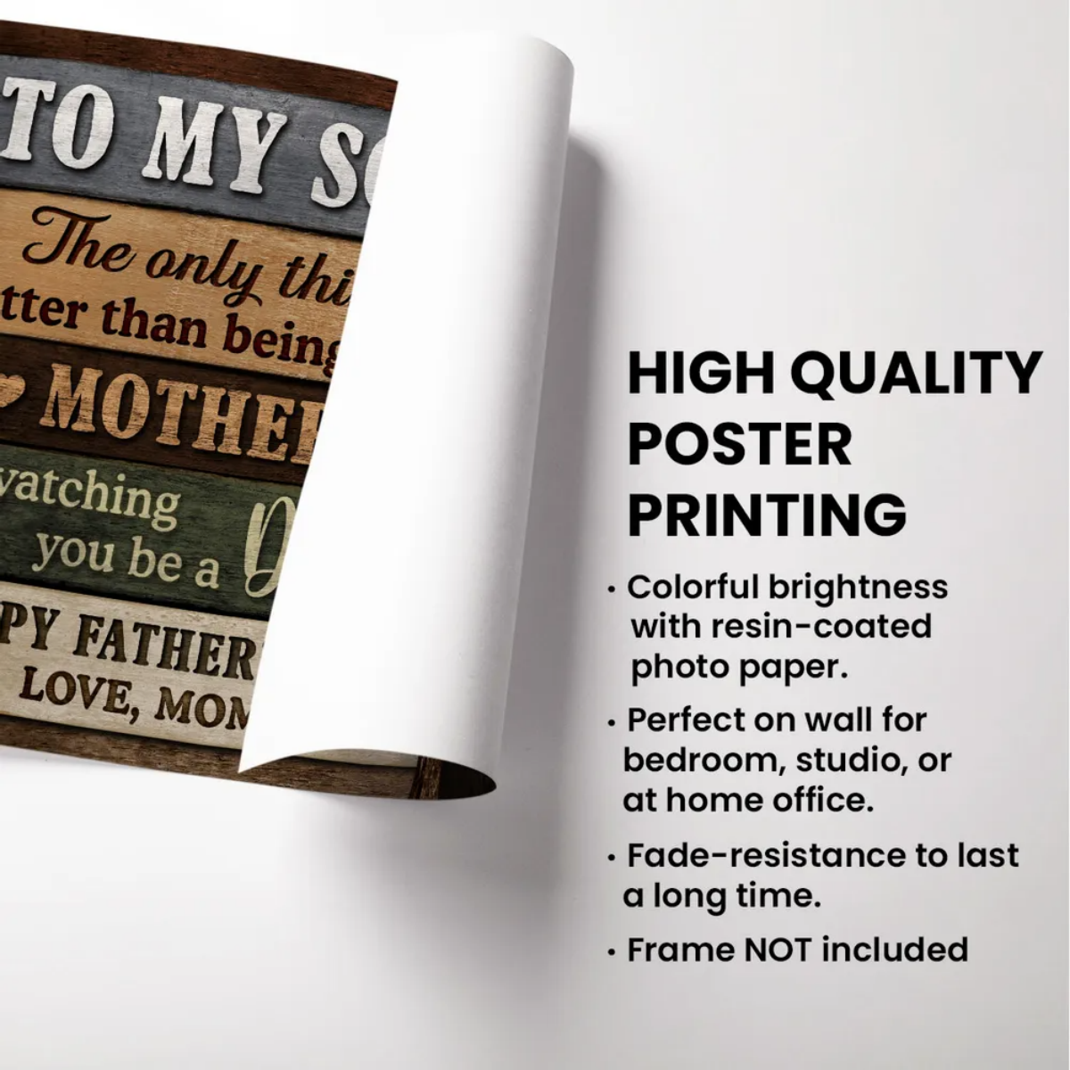 Colored Wood Pallets To My Son Happy Father's Day Personalized Poster, Heartfelt Father's Day Gift For Son