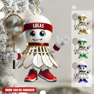 Personalized Badminton Christmas Ornament, Badminton Lover Christmas Gift