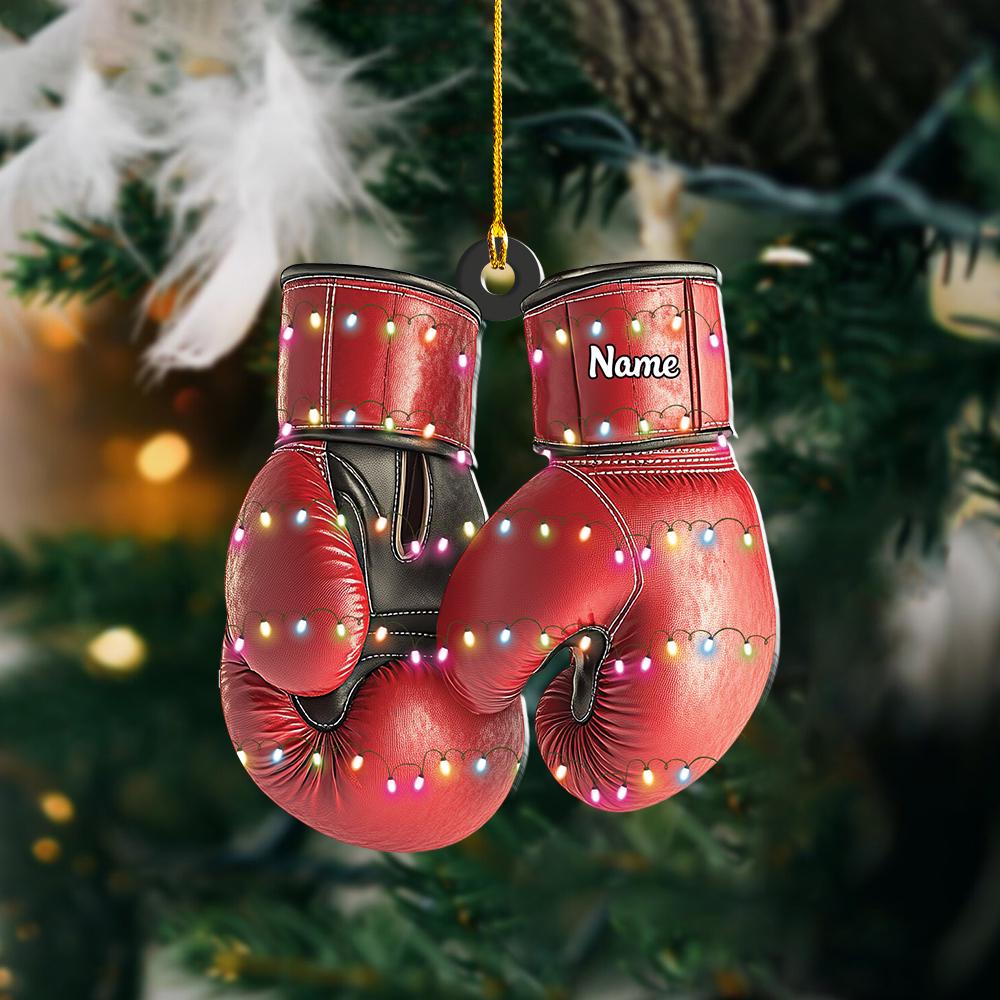 Personalized Boxing Gloves Ornament, Boxing Christmas Ornament Gift