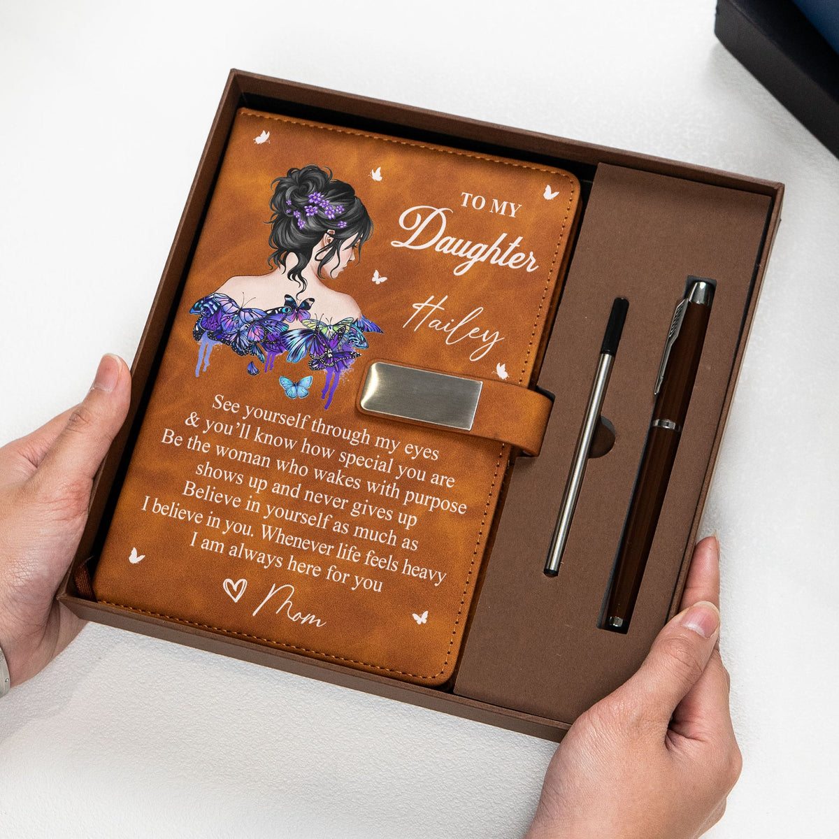 Gift For Daughter & Granddaughter – Personalized Notebook Set "I Am Always Here For You"