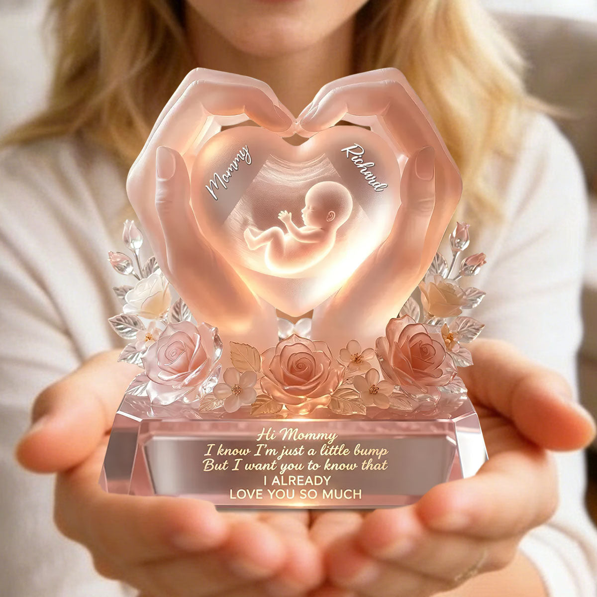Baby Bump Love Mother Acrylic Plaque - Personalized Gifts For Mothers