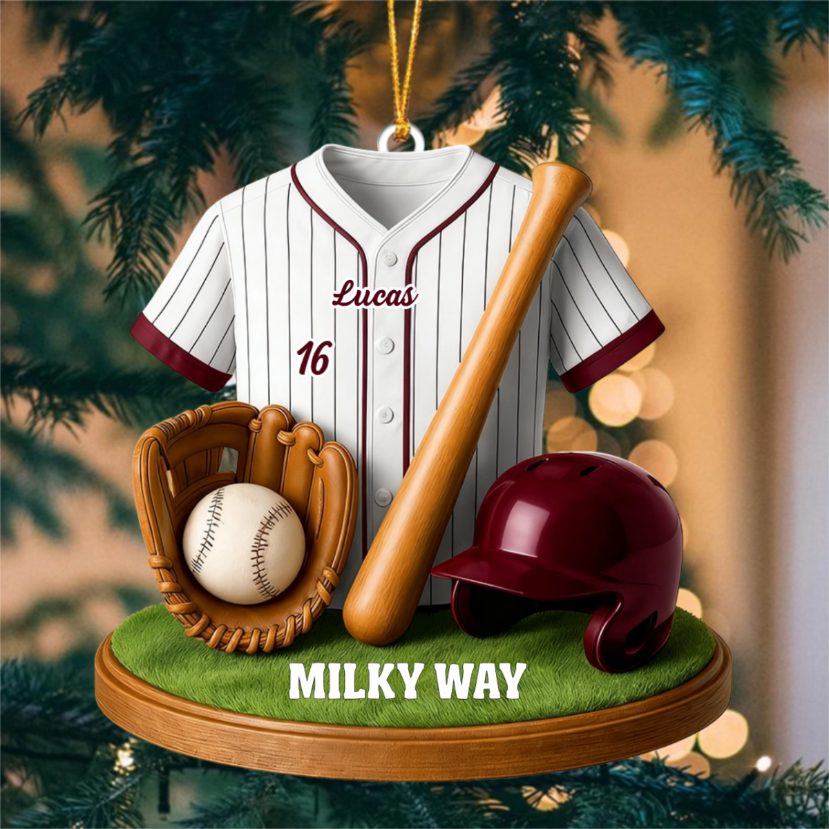 Baseball, Home Decor, Christmas Ornament, Personalized Custom Acrylic Ornament