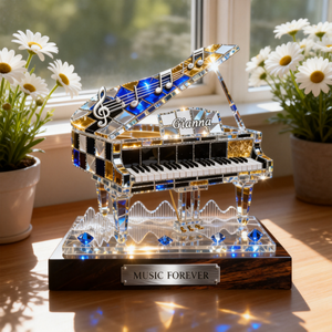 Personalized Stained Glass Effect Piano Themed Plaque,Music Lover Musician Gift
