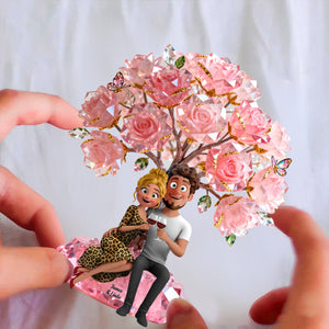 Cheers To Love Couple Acrylic Plaque - Personalized Gifts For Husband, Wife, Boyfriend, Girlfriend