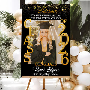 Personalized Graduation Welcome Sign Canvas - Custom Photo Welcome Sign Canvas - Graduation Gifts