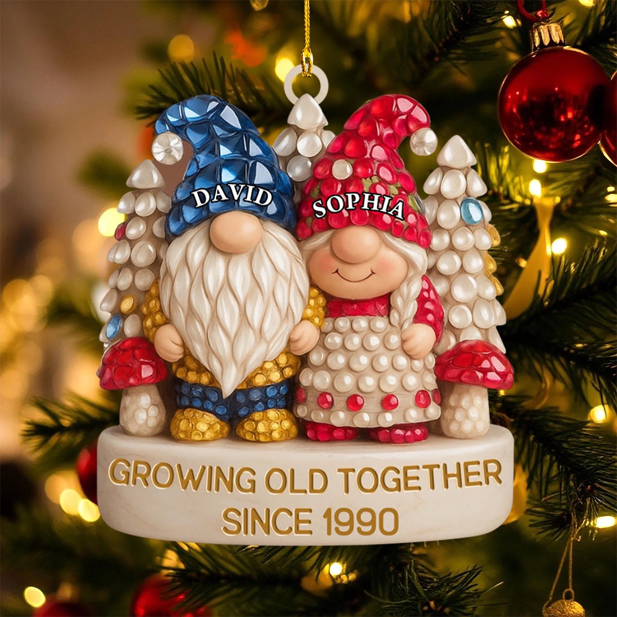 Growing Old Together, Personalized Custom Acrylic Ornament, Gift For Couples