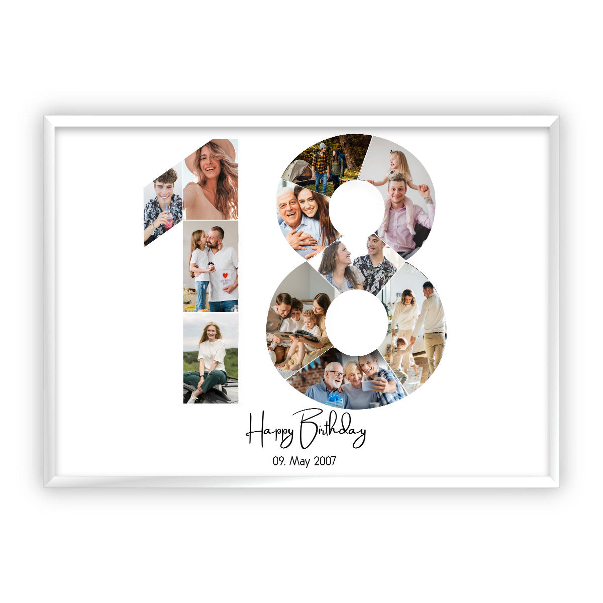 Personalized 18th Birthday Photo Collage Canvas