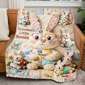 For Mom, With Love - Personalized Easter Blanket with Bunnies