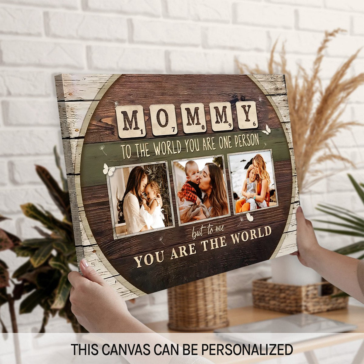 Mommy To The World You Are One Person Custom Photo Canvas, Mothers Day Gift from Kids