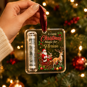 Custom Name Christmas Money Holder Acrylic Ornament – Personalized Holiday Keepsake For Family & Kids