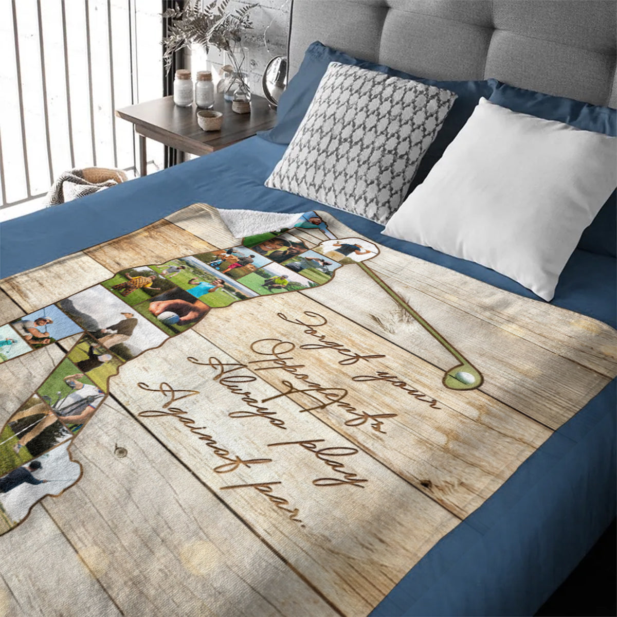 Personalized Golfer Photo Collage Blanket,Golf Coach Gift, Gift For Golf Lovers