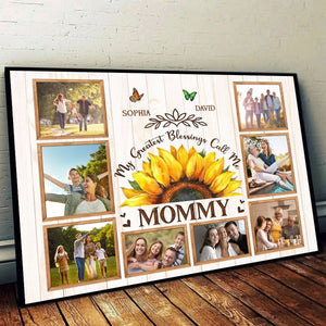 My Greatest Blessings Call Me MOMMY Gift - Personalized Mum Photo Collage Canvas, Photo Gift For Mom