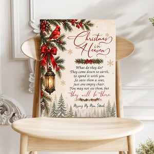 Christmas in Heaven Memorial Canvas – In Loving Memory Of Mom | Sympathy Wall Art & Remembrance Gift