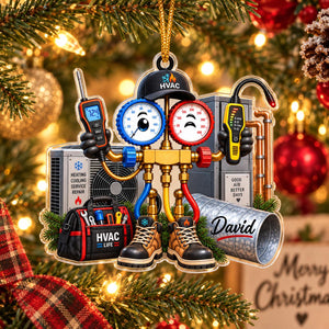 Personalized HVAC Christmas Ornament – Custom AC Technician Gift | Funny Holiday Décor For HVAC Technicians & Electricians