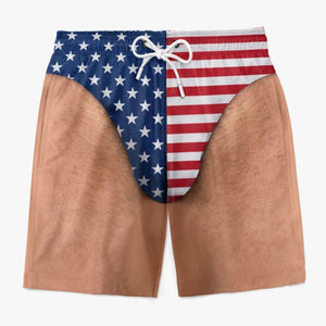 Personalized "Freedom And Chill" Patriotic Swim Trunks – Summer Gift For Men