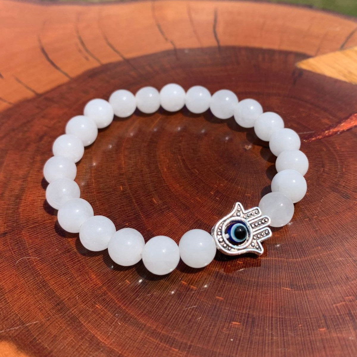 Evil Eye Elastic Bracelet,Crystal Bead Bracelet,Healing Crystals