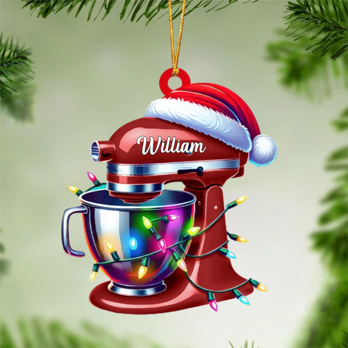 Personalize Custom Name Baker Christmas Ornament, Santa Christmas Gift