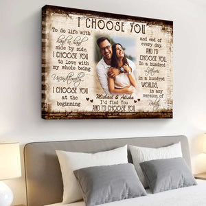 I Choose You Couple Personalized Canvas Poster, Anniversary Gift, Valentine's Day Gifts