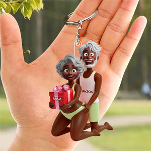 Personalized Playful Couple Acrylic Keychain Gifts For Couples