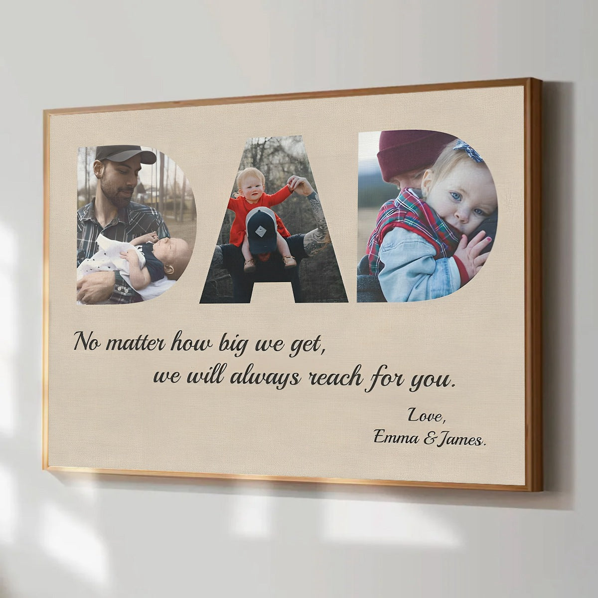 DAD Custom 3 Photo Canvas Gift-Father’s Day Gifts