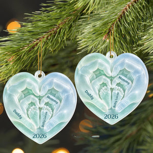 Daddy, Mommy & Baby – Personalized Acrylic Christmas Ornament | New Parent & Family Keepsake Gift