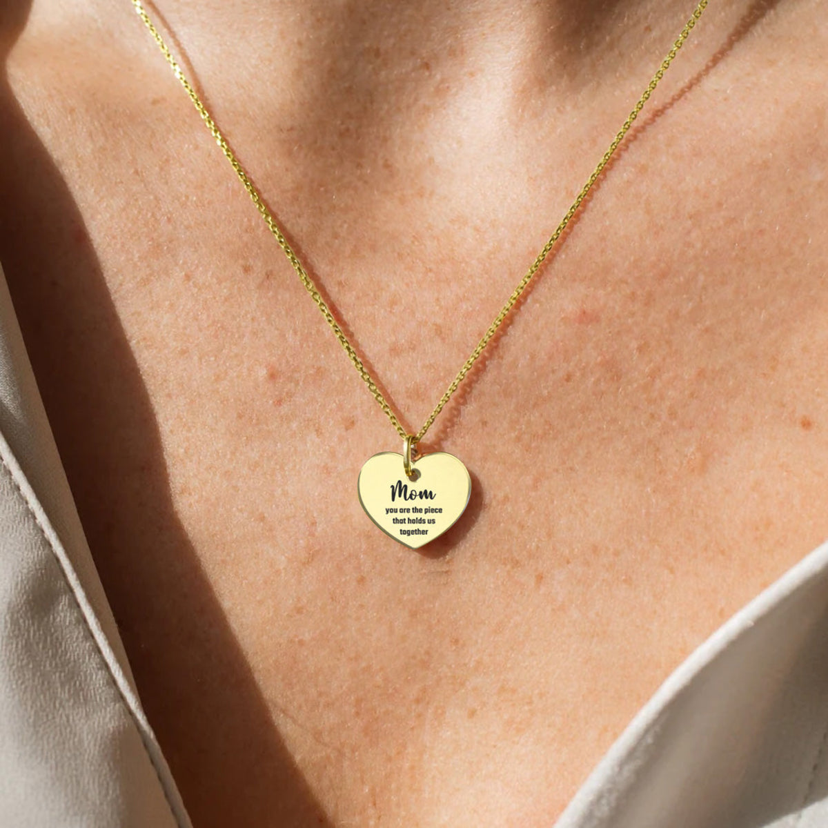 You Are The Piece That Holds Us Together - Personalized Mother Matching Pendant Necklace