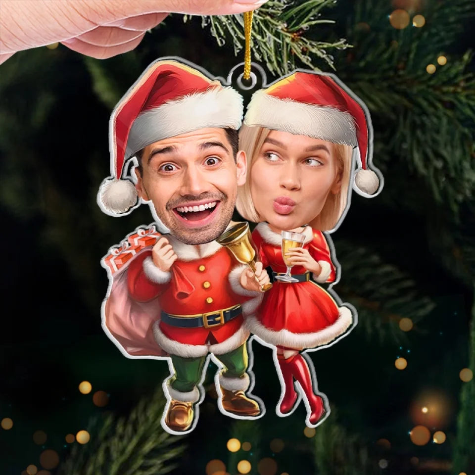 Custom Photo 'Tis The Season For Loving You - Couple Personalized Custom Ornament