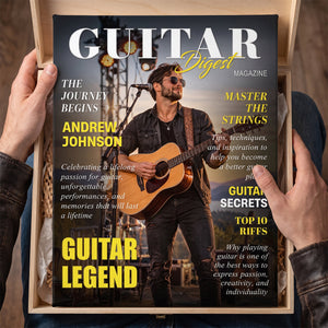 Personalized Guitar Digest Magazine Cover – Custom Guitarist Photo Keepsake, A Unique Music Gift For Guitar Lovers