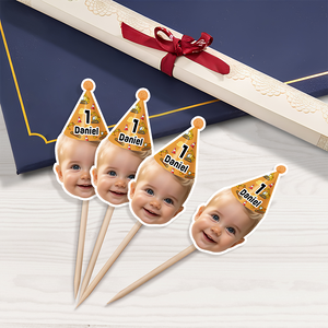 Birthday Party Decor – Custom Baby Face Cupcake Toppers | Cute & Personalized