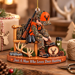 Just A Boy Who Loves Hunting – Personalized Christmas Ornament | Custom Name Keepsake Gift For Hunters