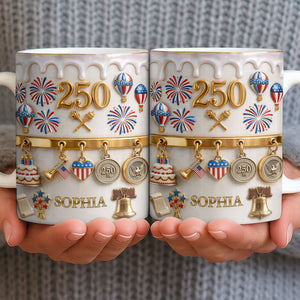 Gift For Patriots & USA Lovers – Personalized "Celebrating Freedom" Mug