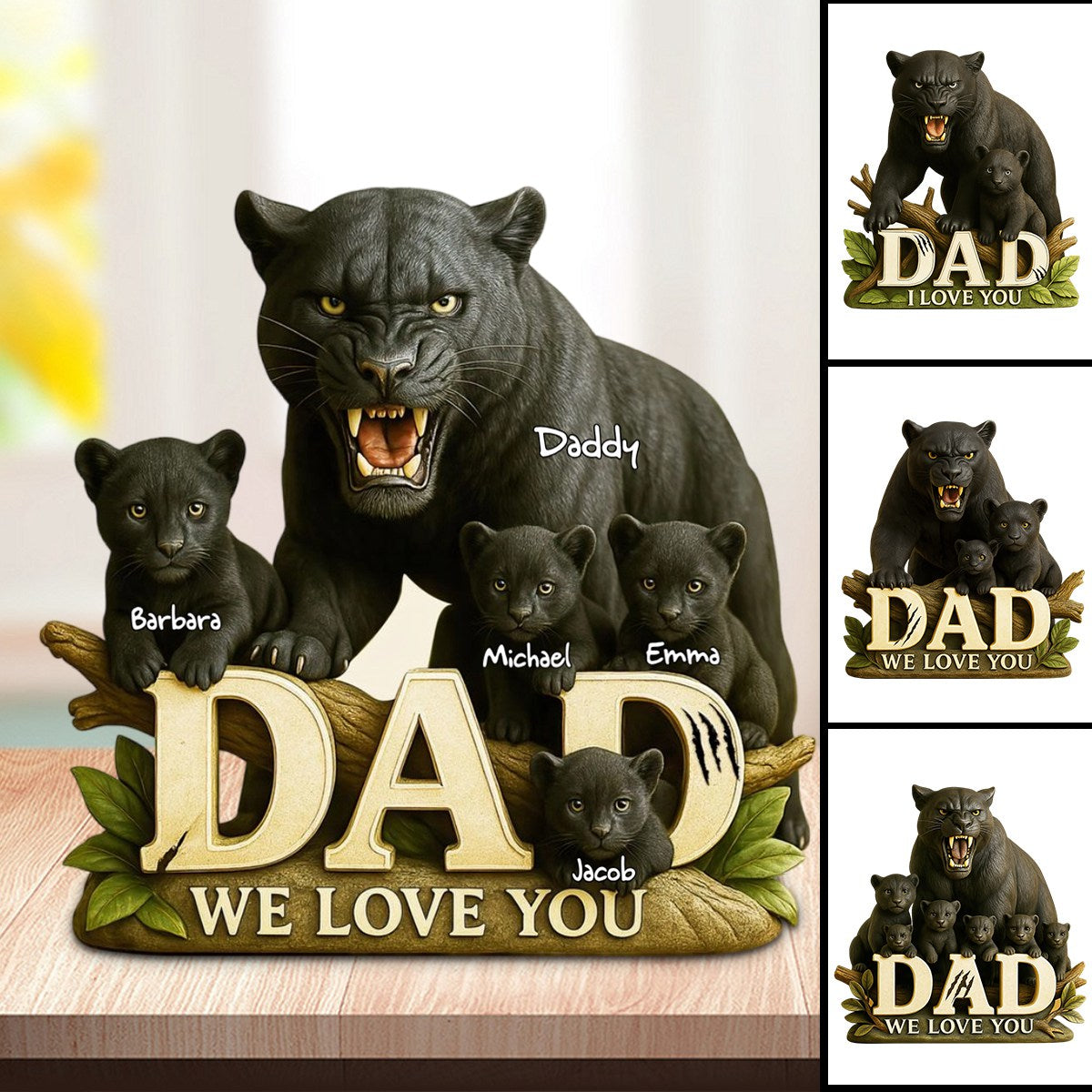 Panther Dad Acrylic Plaque - Personalized Gift For Dad Father’s Day