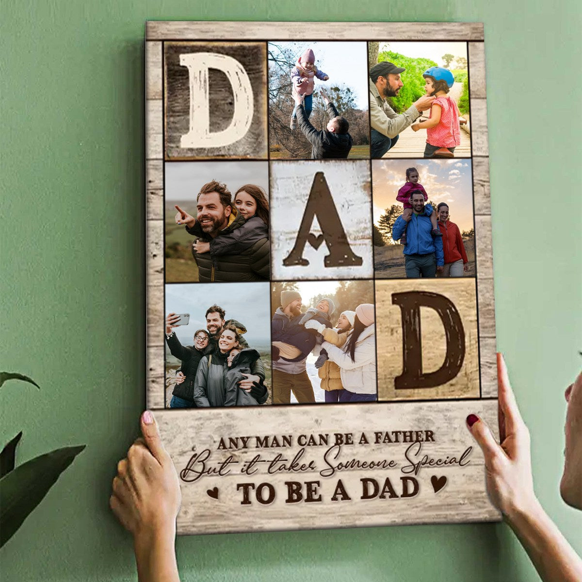 Personalized Dad Photo Collage Canvas Poster, Father’s Day Gifts 2025