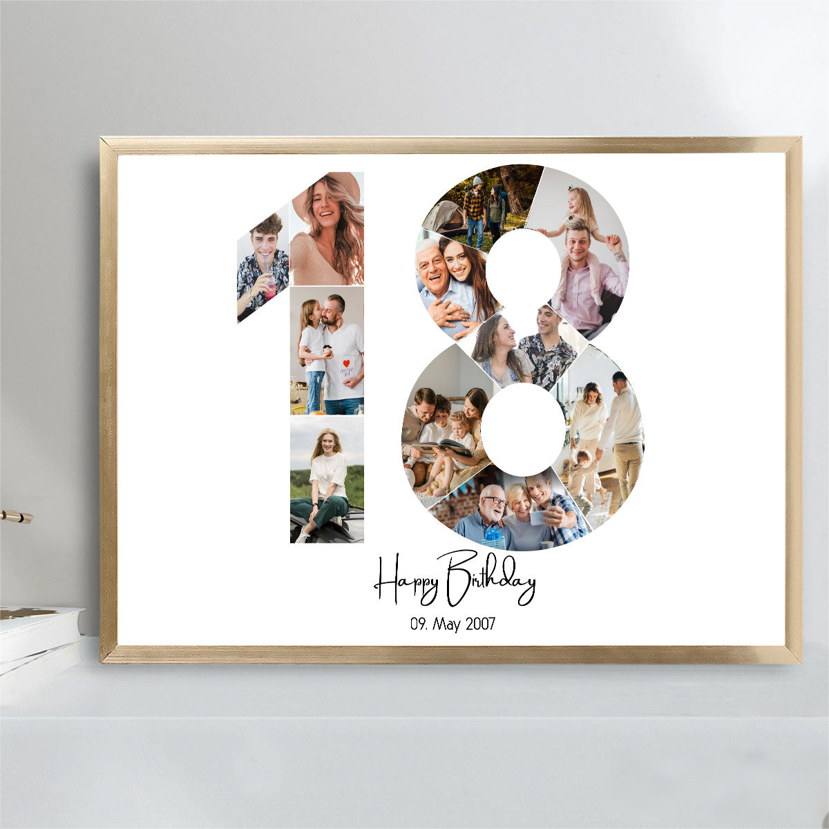 Personalized 18th Birthday Photo Collage Canvas