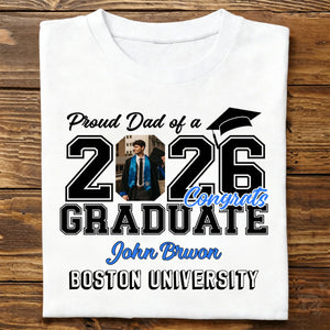 Proud Dad Mom Of A Graduate Personalized Family Of Senior Graduation Shirt