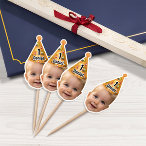 Birthday Party Decor – Custom Baby Face Cupcake Toppers | Cute & Personalized
