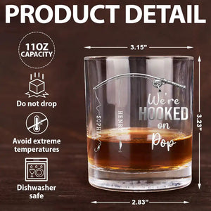 Personalized "Hooked On Daddy" Whiskey Glass – Fishing Gift For Dad
