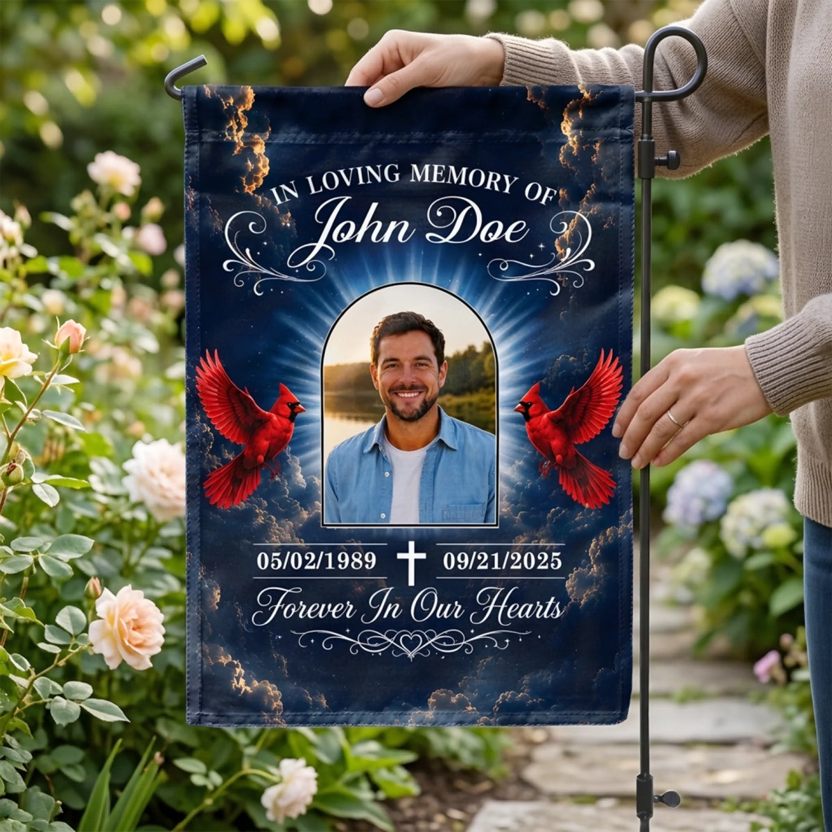 Personalized "Heaven Gained An Angel" Garden Flag – Memorial Gift For Loss Of Loved One