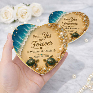 "From Yes To Forever" – Personalized Jewelry Dish | Gift For Couples