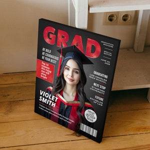 Personalized Graduation Magazine Cover Canvas , Personalized Graduation Gifts for Him or Her