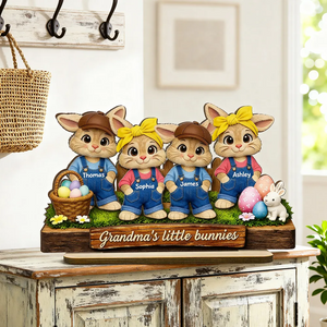 Grandma's Little Bunnies - Personalized Wooden Plaque - Easter Gift for Grandma
