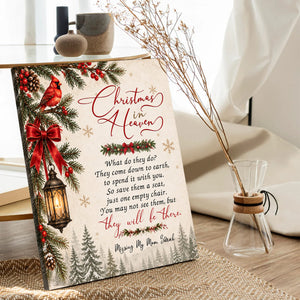 Christmas in Heaven Memorial Canvas – In Loving Memory Of Mom | Sympathy Wall Art & Remembrance Gift