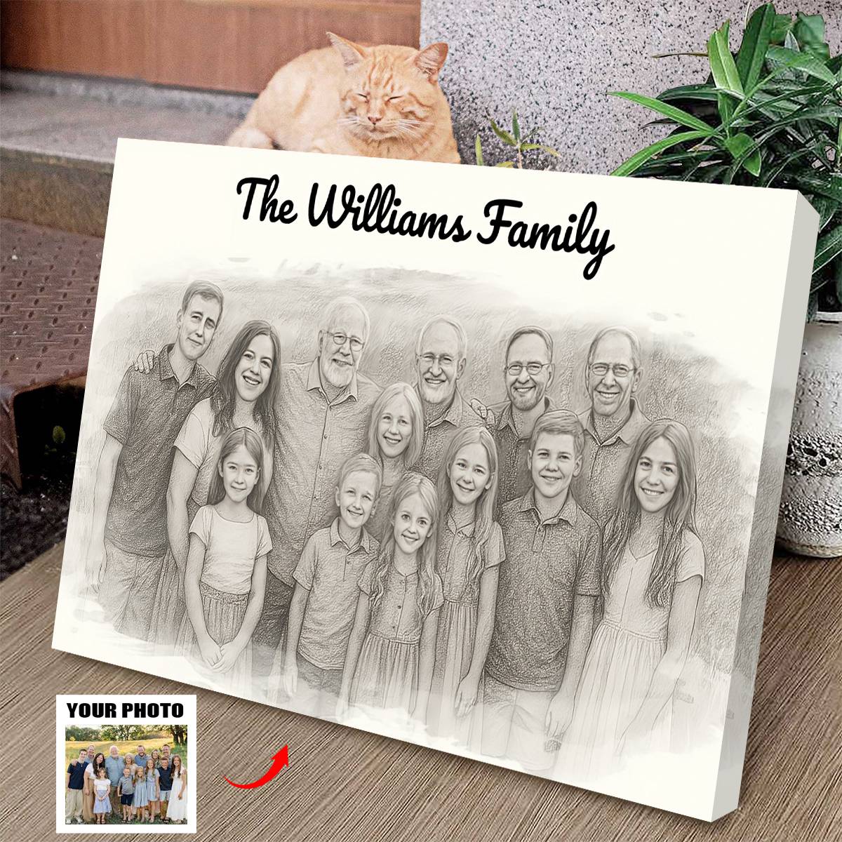 Celebrate Family Love With A Custom Photo Portrait - Personalized Canvas Poster