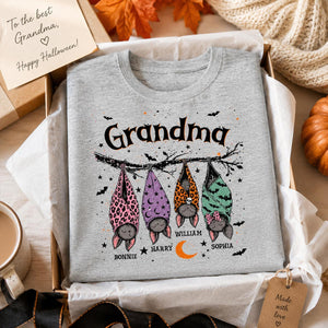 "Grandma's Little Bat Crew" – Personalized Halloween Shirt | Cute Gift For Grandma