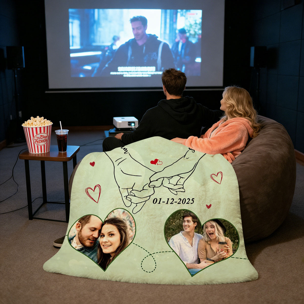 Personalized Couple Photo Blanket – Romantic Valentine Keepsake Anniversary Wedding Gift For Him Her