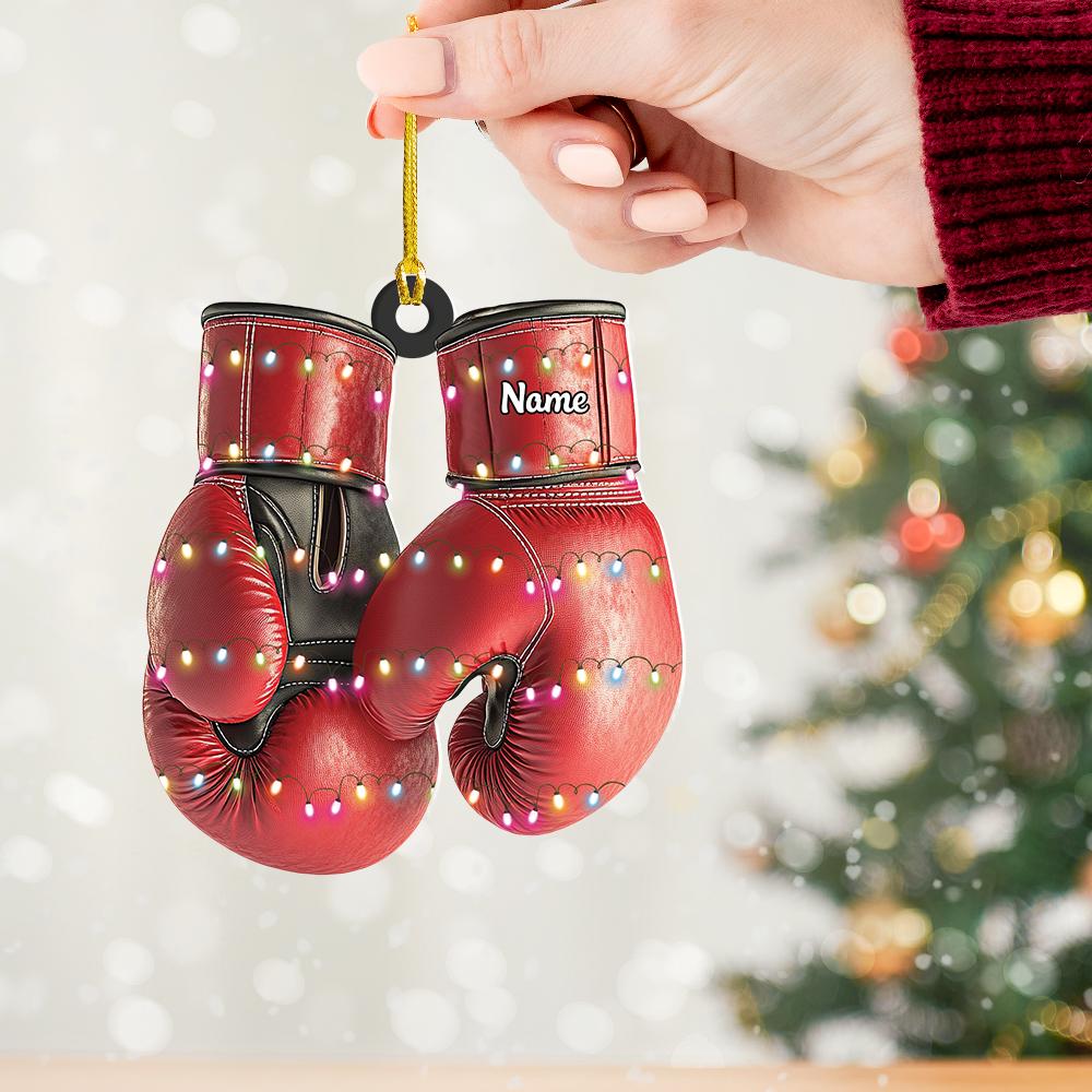 Personalized Boxing Gloves Ornament, Boxing Christmas Ornament Gift