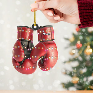 Personalized Boxing Gloves Ornament, Boxing Christmas Ornament Gift