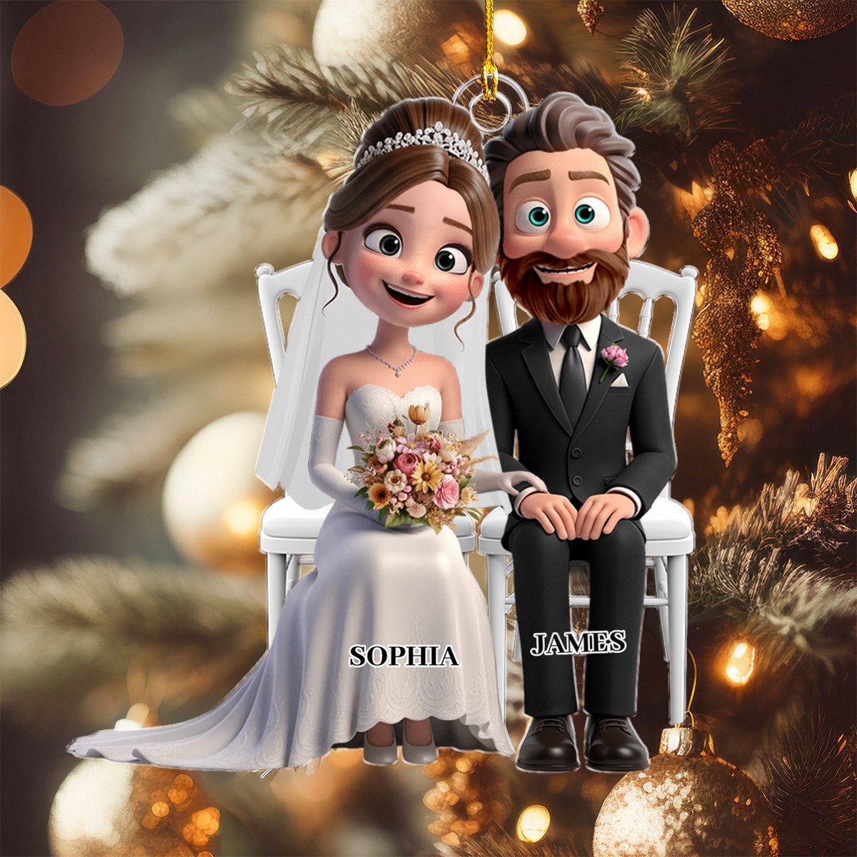 Wedding Couple Acrylic Ornament- Personalized Gifts For Couple